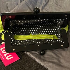 Lulu Guinness Vibrant Green clutch
